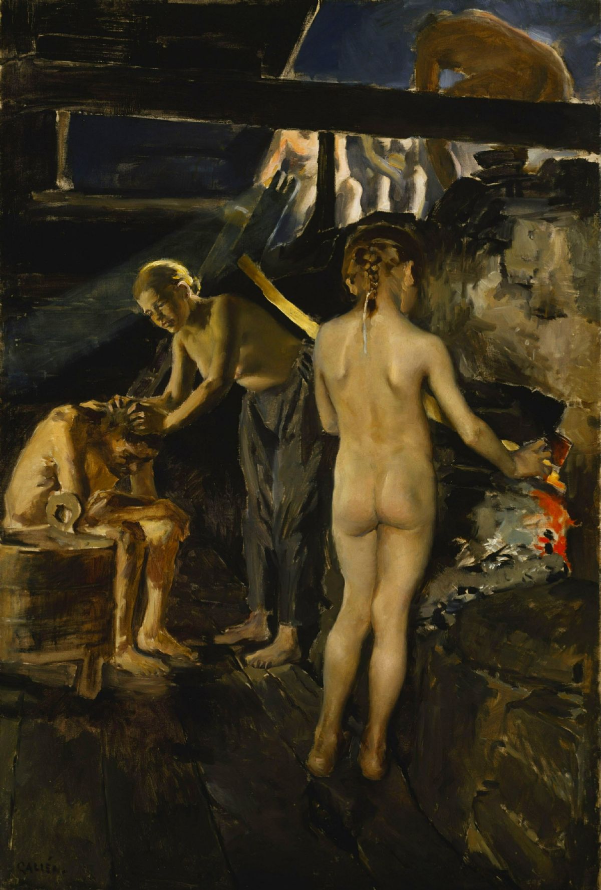 Akseli Gallen   Kallela, In the sauna, 1889